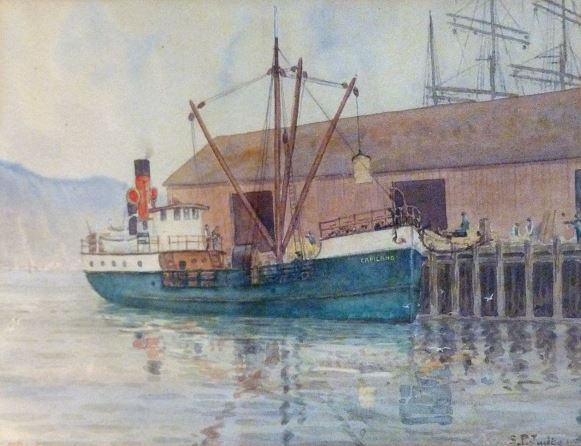 The Union Steamship Capilano, watercolour by by S.P. Judge, 1905
(Source: Vancouver is Awesome, Volume 29)
