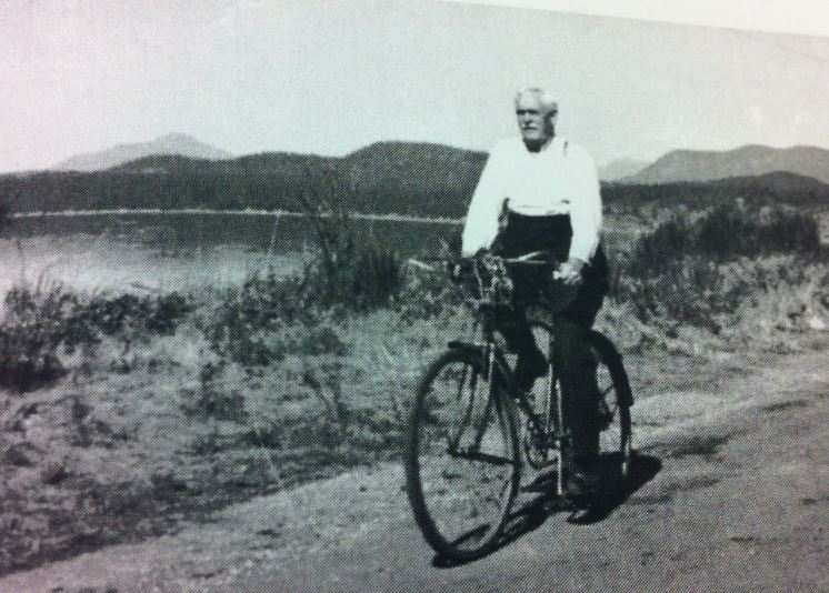 Harry Keefer biking down Malaspina (c. 1950s) 
Source: Magnetic Isle

