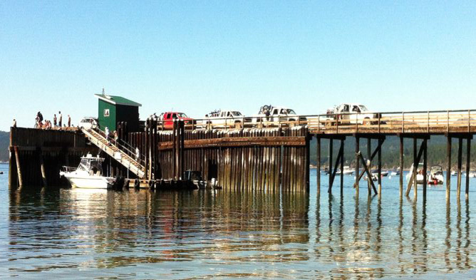 A crowded dock on a late July afternoon