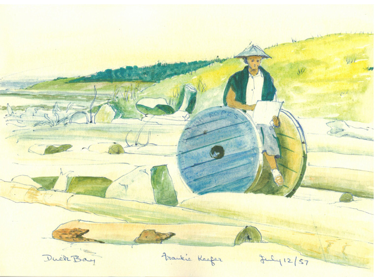 "Duck Bay, Frankie Keefer, July 12/57" by Helen Griffin

(Source: Helen Griffin's Savary Island, 2010)
