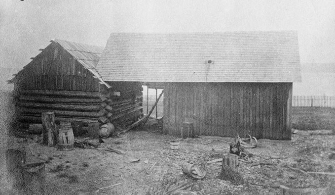  Green's cabin & store in 1893. 
(Source: BC Archives NA-41823)